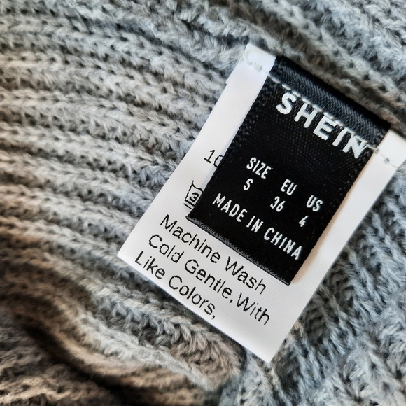 SHEIN Gray Ribbed Tie Front Peplum Tank Top Small - Picture 5 of 8